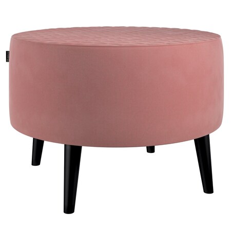 Podnóżek okrągły pikowany, koralowy róż, Ø60 x 40 cm, Velvet