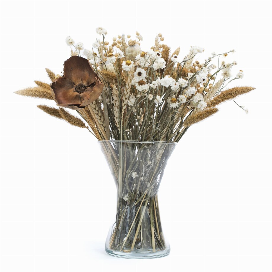 Zestaw suszonych kwiatów do wazonu Rustic - setaria, złociszek,  len