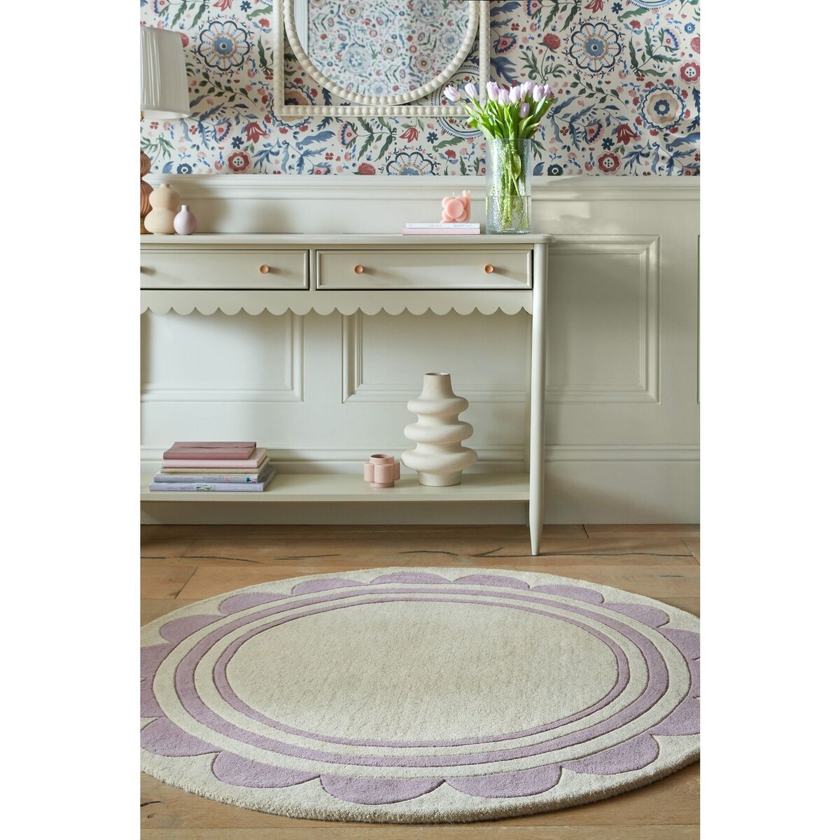 Dywan Wełniany Okrągły Lois Scallop Fielotowy 120x120