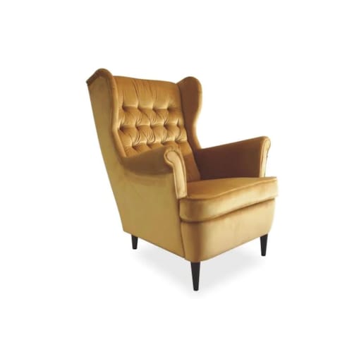 Fotel uszak HARRY VELVET curry