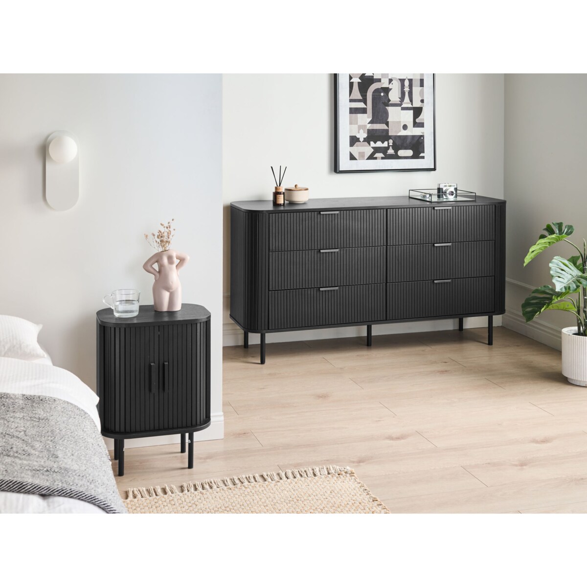 Komoda 6 szuflad BRADLEY Czarny