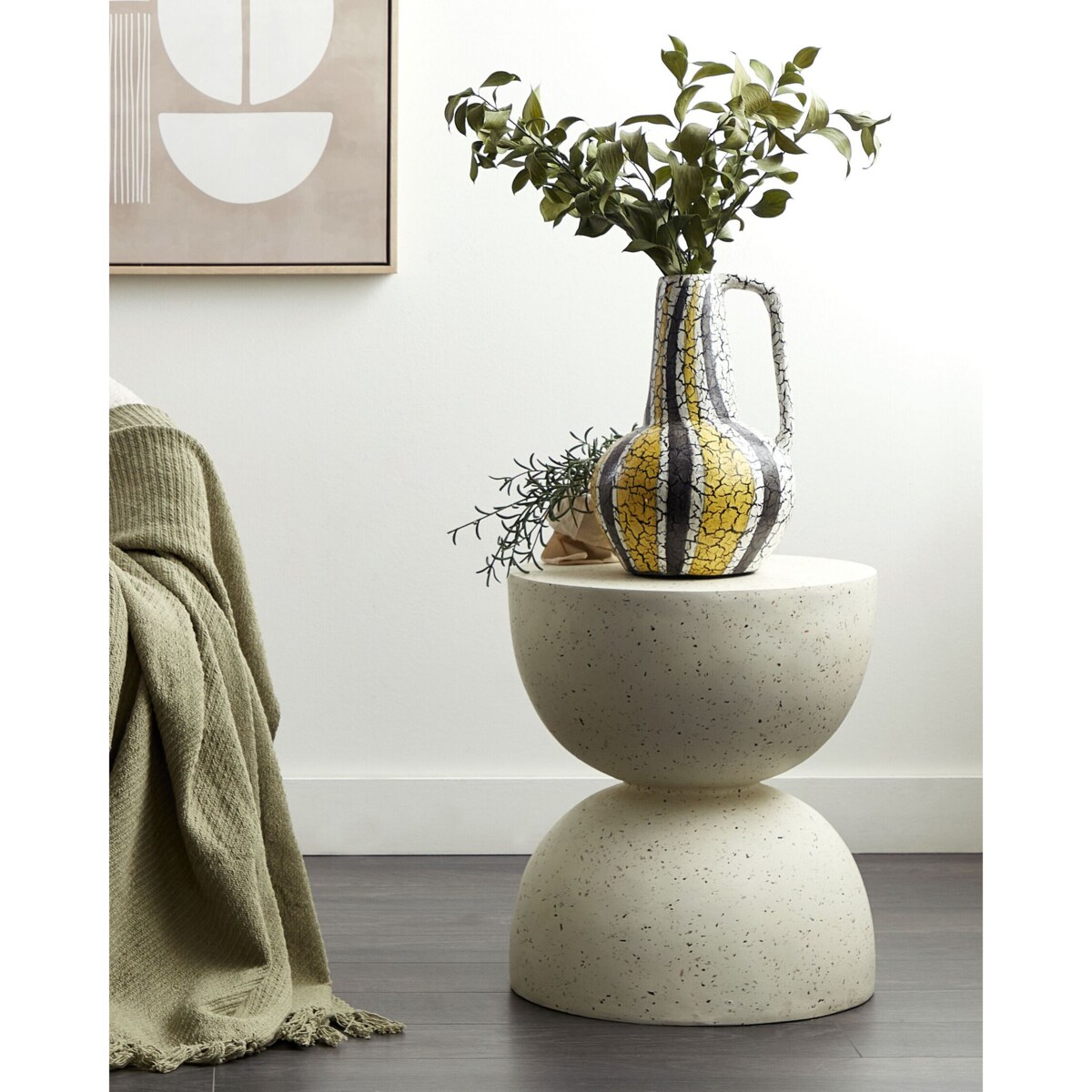 Terakota Wazon dekoracyjny 34 Kolorowy Biały MALAKKA