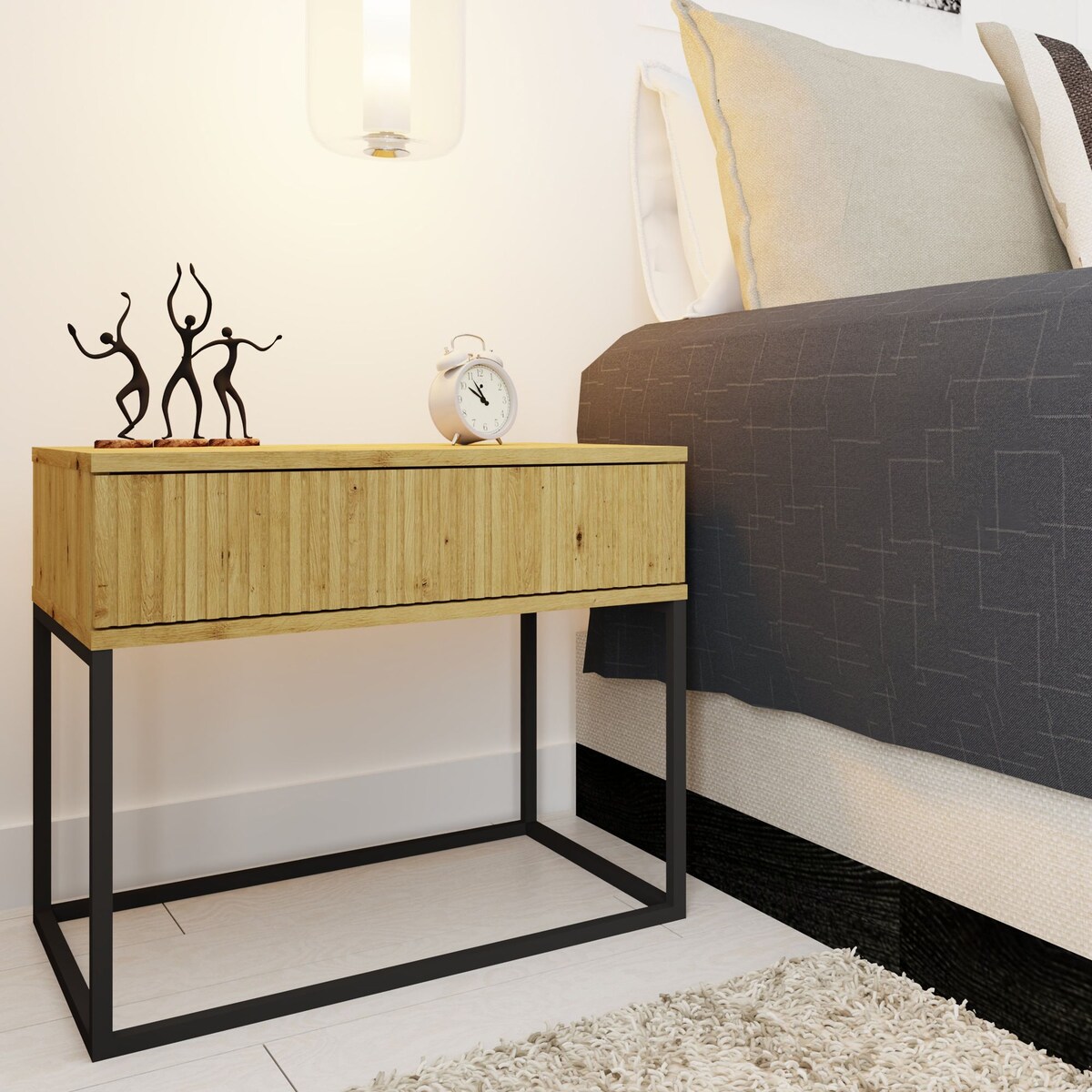 Konsimo RECTUS Zestaw stolików nocnych 2szt.w kolorze dębu artisan