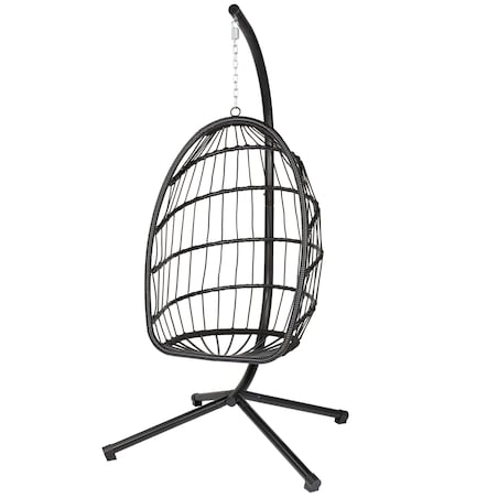 Fotel wiszący huśtawka kokon ogrodowy składany poduszki FUNFIT GARDEN