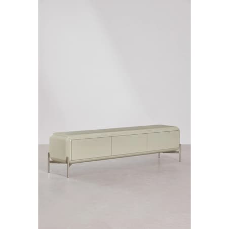 Komoda RTV z MDF błyszcząca Alazne 180x40 cm miętowa