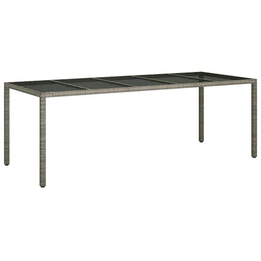 vidaXL Stół Jadalny Szary 250x100x75 cm Polirattan