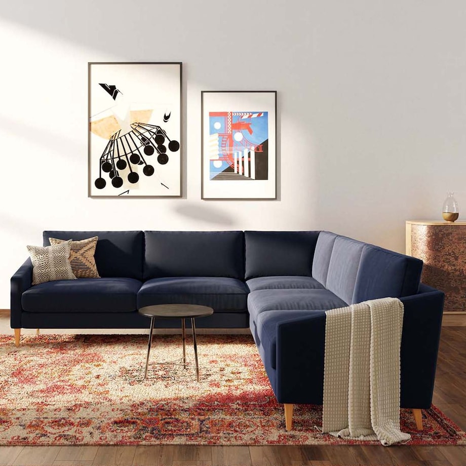 Karoto sofa narożna uniwersalna Granatowa