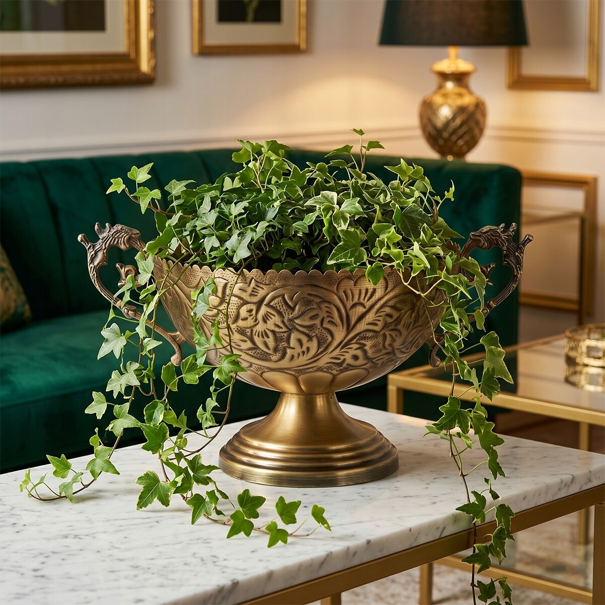 OSŁONKA NA DONICZKĘ ZŁOTA LOFT NA BALKON TARAS PUCHAR RETRO DO BONSAI