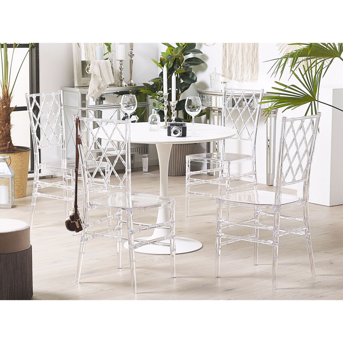 Zestaw 2 krzeseł do jadalni przezroczysty CLARION