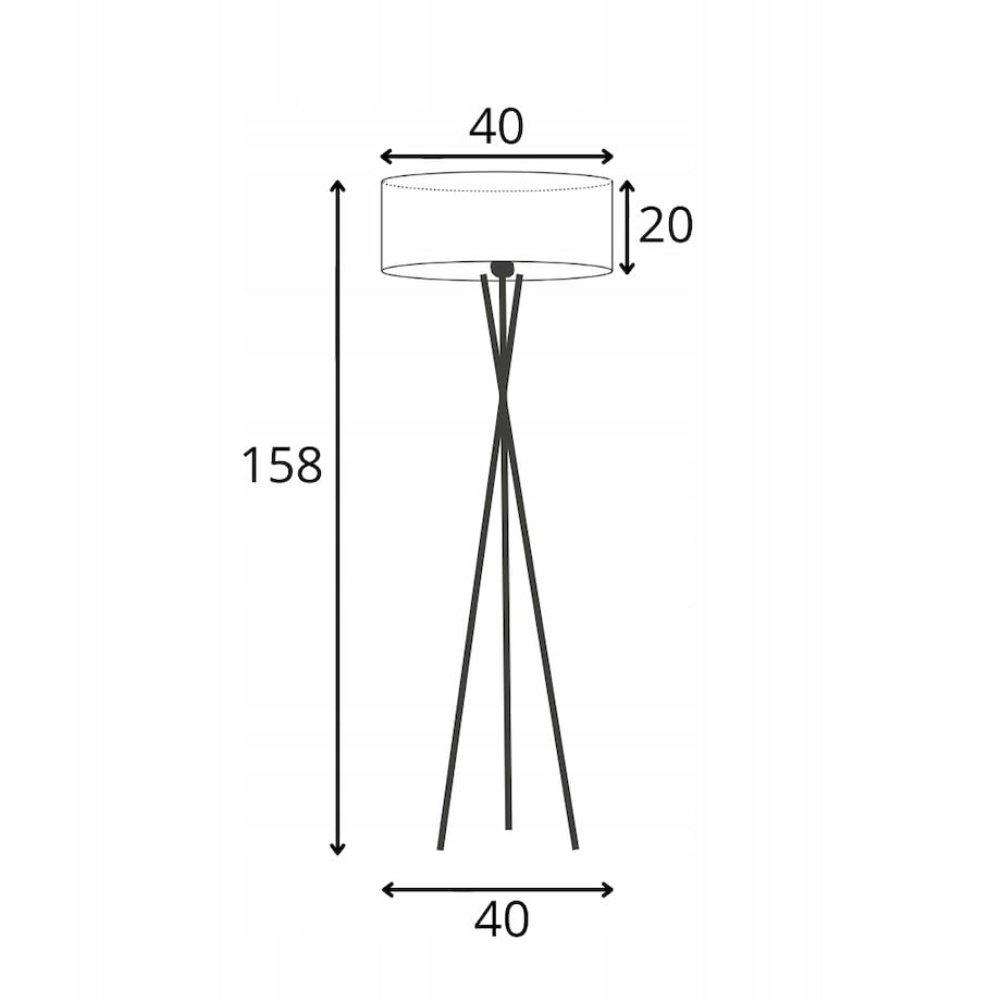 Lampa stojąca podłogowa trójnóg z abażurem walec MORIS