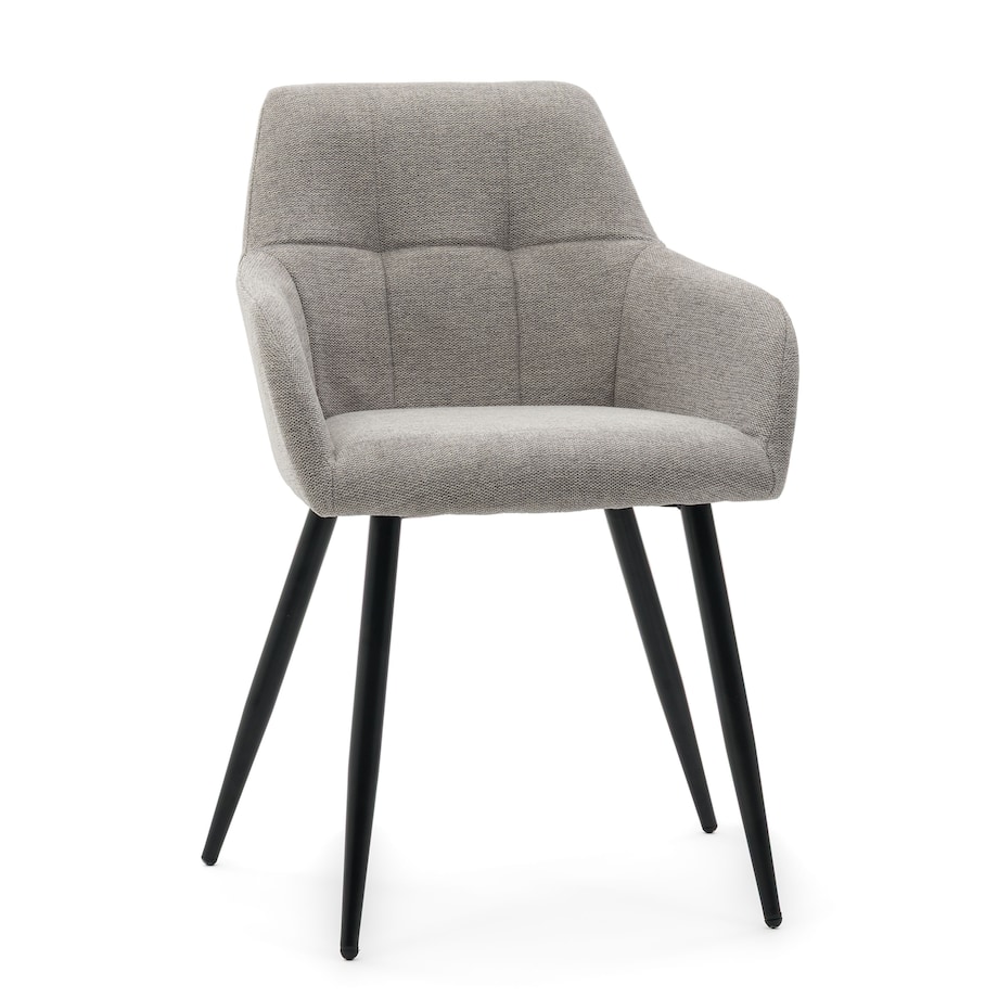 Krzesło nowoczesne tapicerowane NORDI szare na czarnych nogach