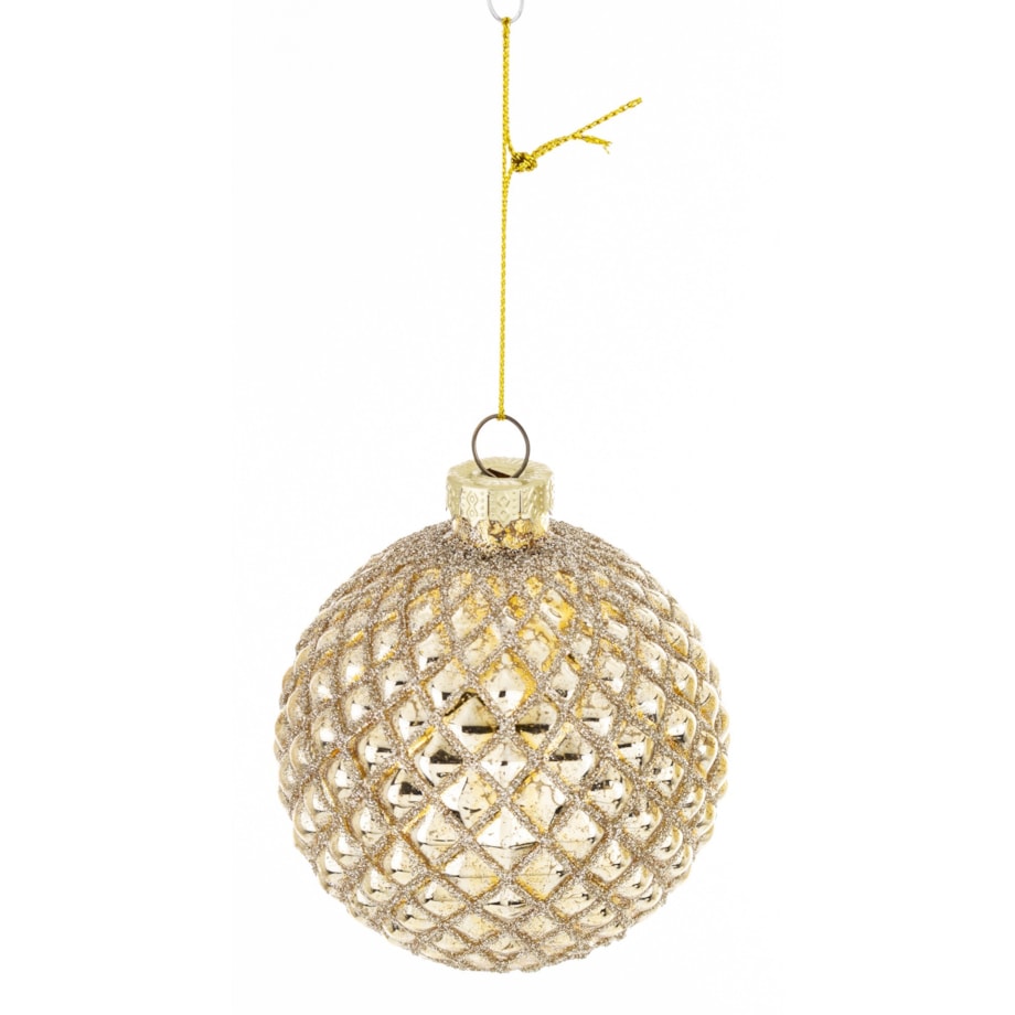 Bombka szklana 2 szt. złote Ø 8 cm RASTER