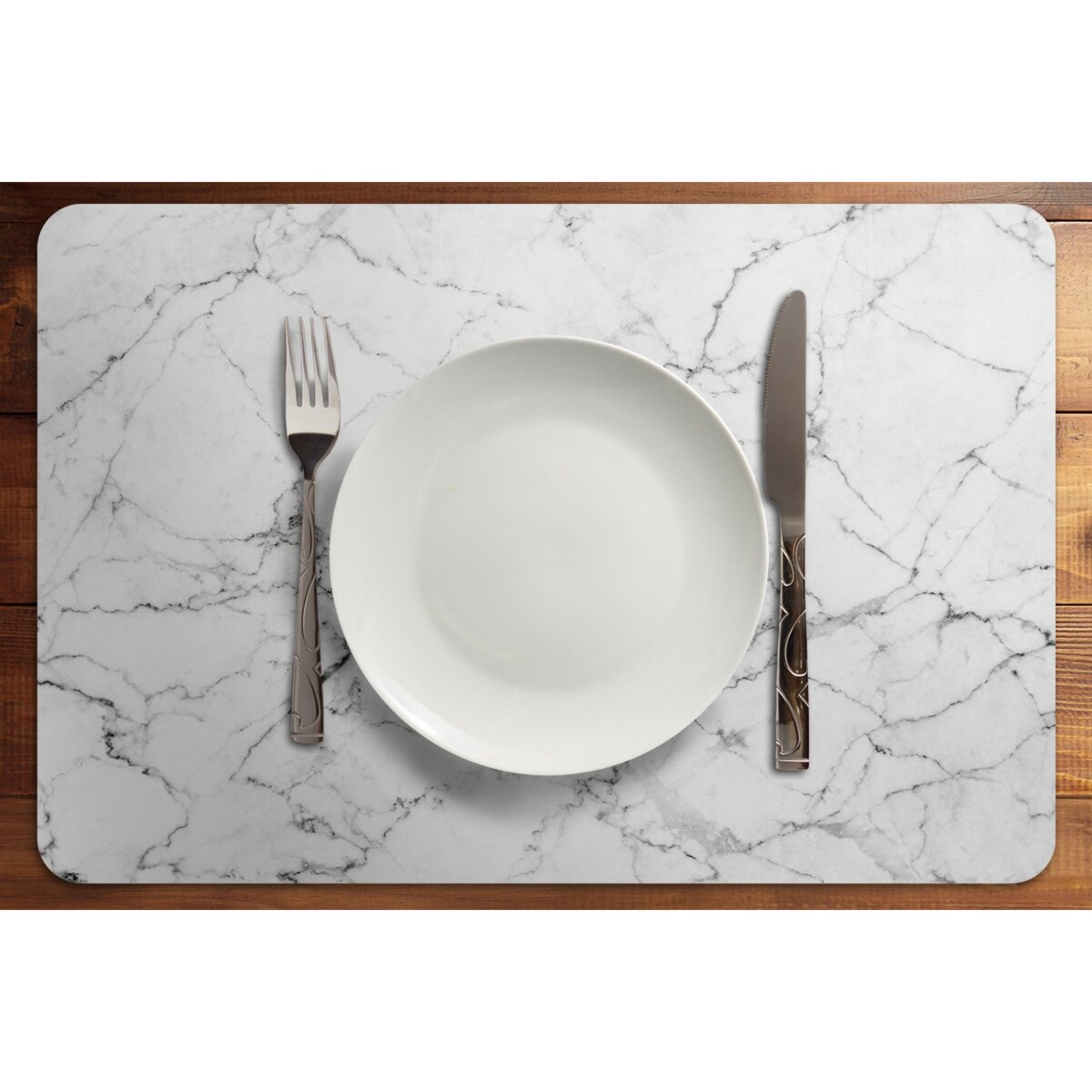 Komplet mat pod talerz Biały marmur, 6 szt. 45x30cm