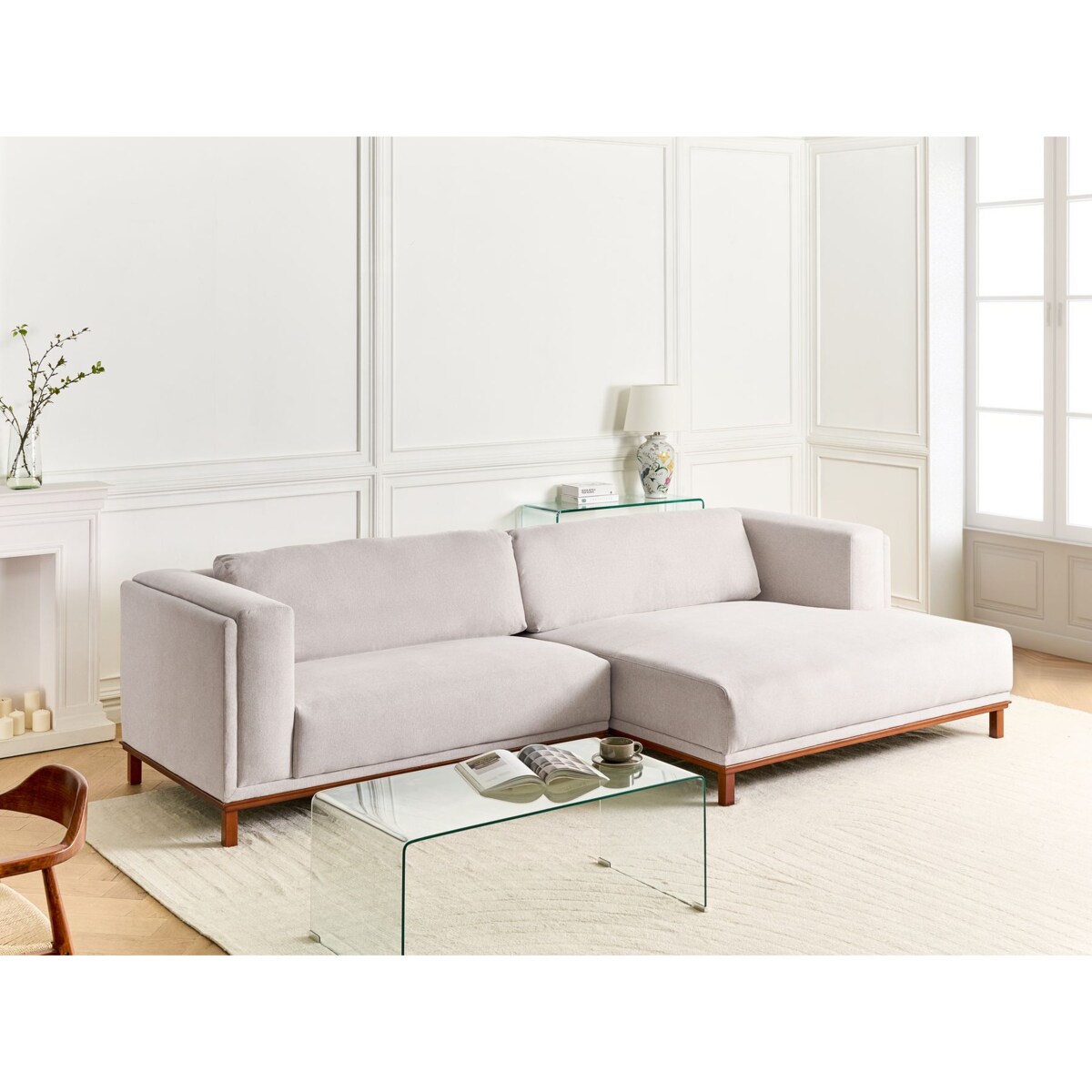 Narożnik VENG Jasnobeżowy dla 4 osób