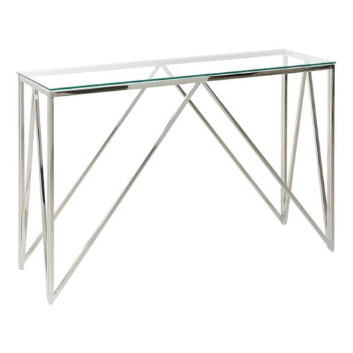 Konsola szklana srebrna WESO