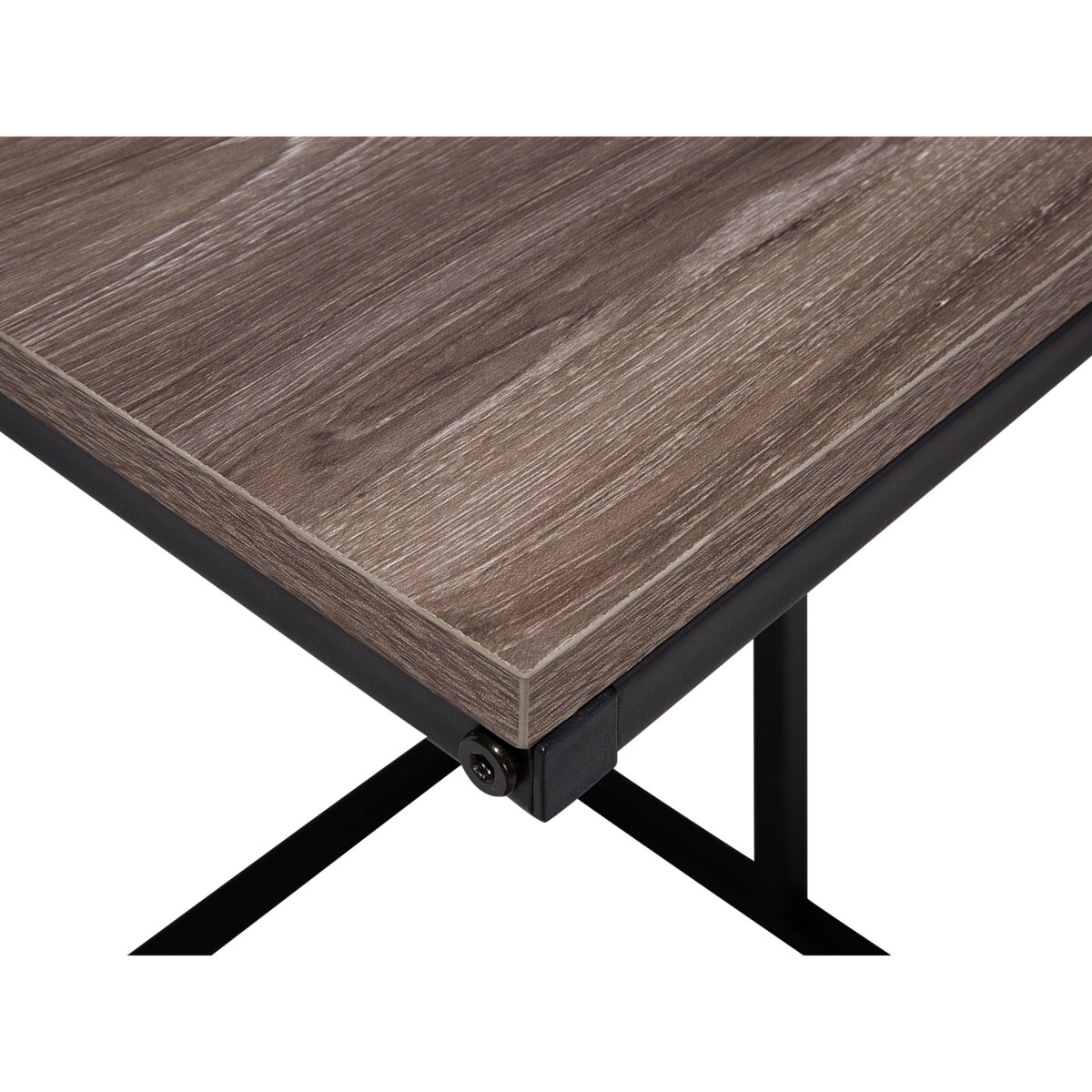 Stolik brązowoszare drewno z czarnym TROY