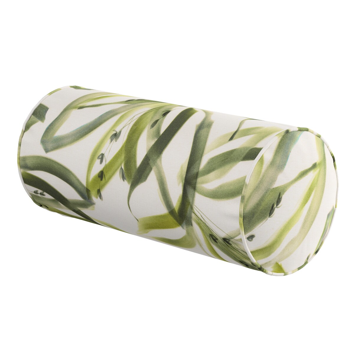 Poduszka wałek prosty, biało-zielony, Ø16 x 40 cm, Gardenia