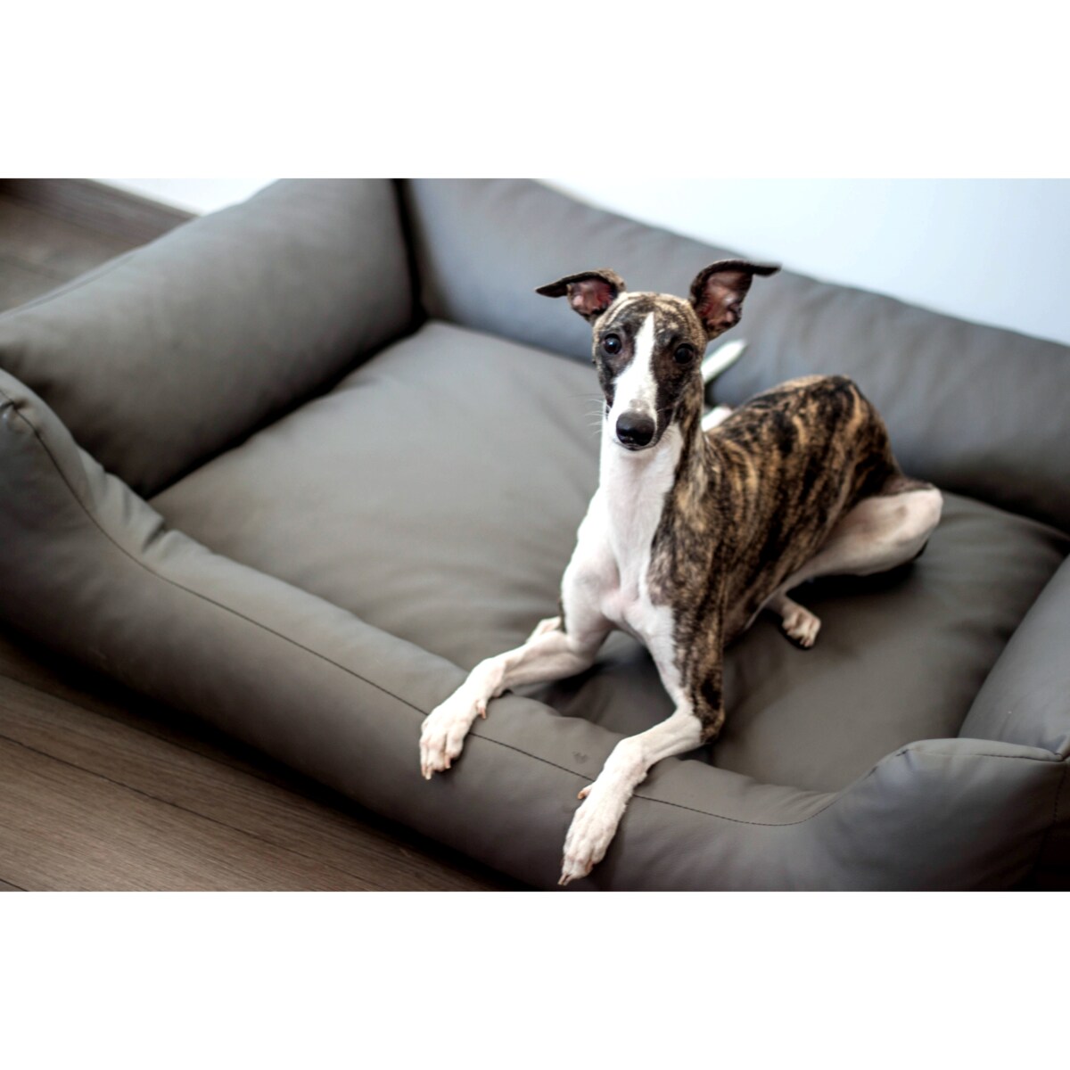 Legowisko dla psa z ekoskóry MARIO, 100x70 cm, Grafit