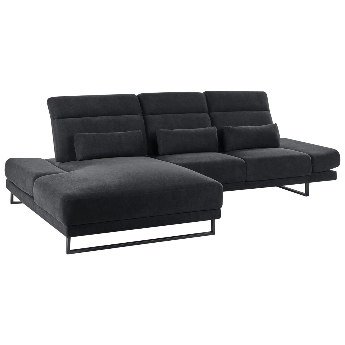 Narożnik IKAST Czarny dla 4 osób Prawostronny