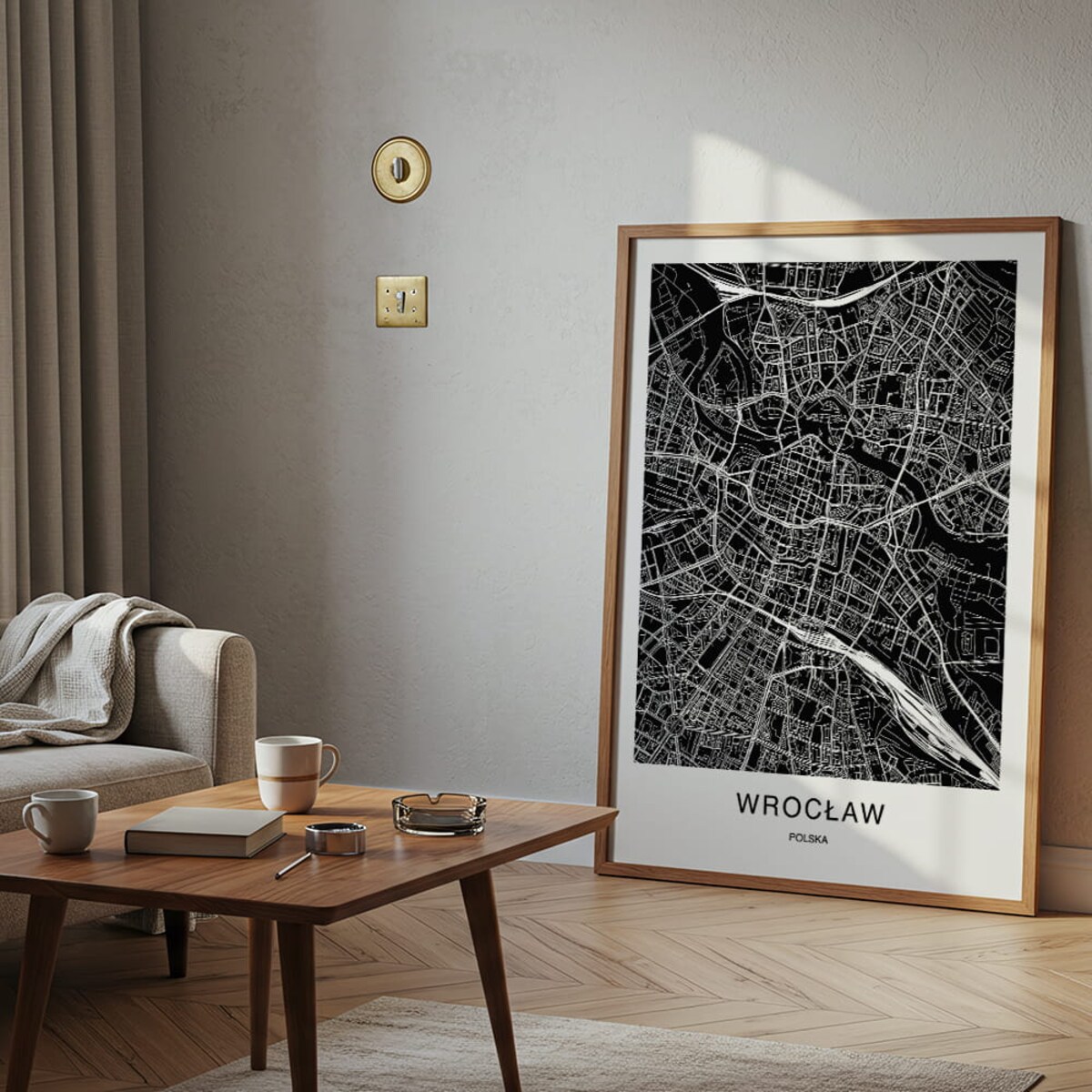 plakat wrocław mapa 50x70