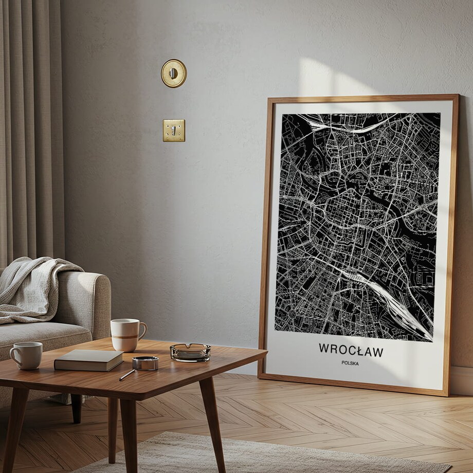 plakat wrocław mapa 50x70