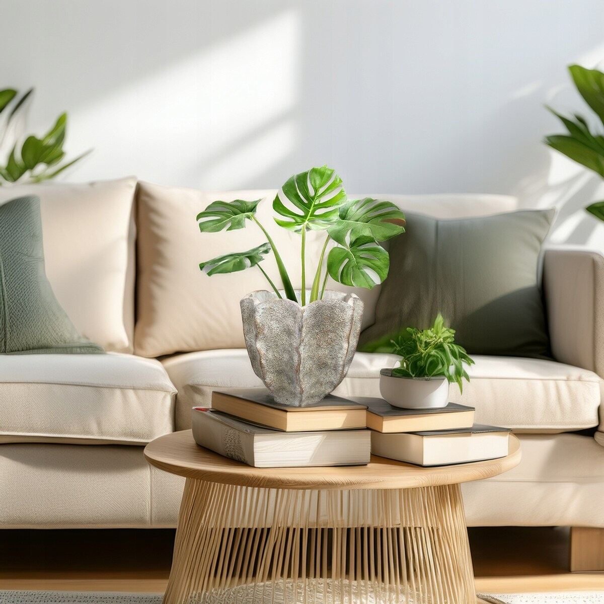 DONICZKA BETONOWA DUŻA 23cm osłonka doniczki na balkon taras zamiokulkas