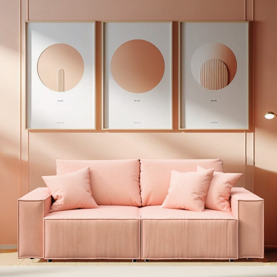 Melow 3-osobowa rozkładana sofa - brzoskwiniowa