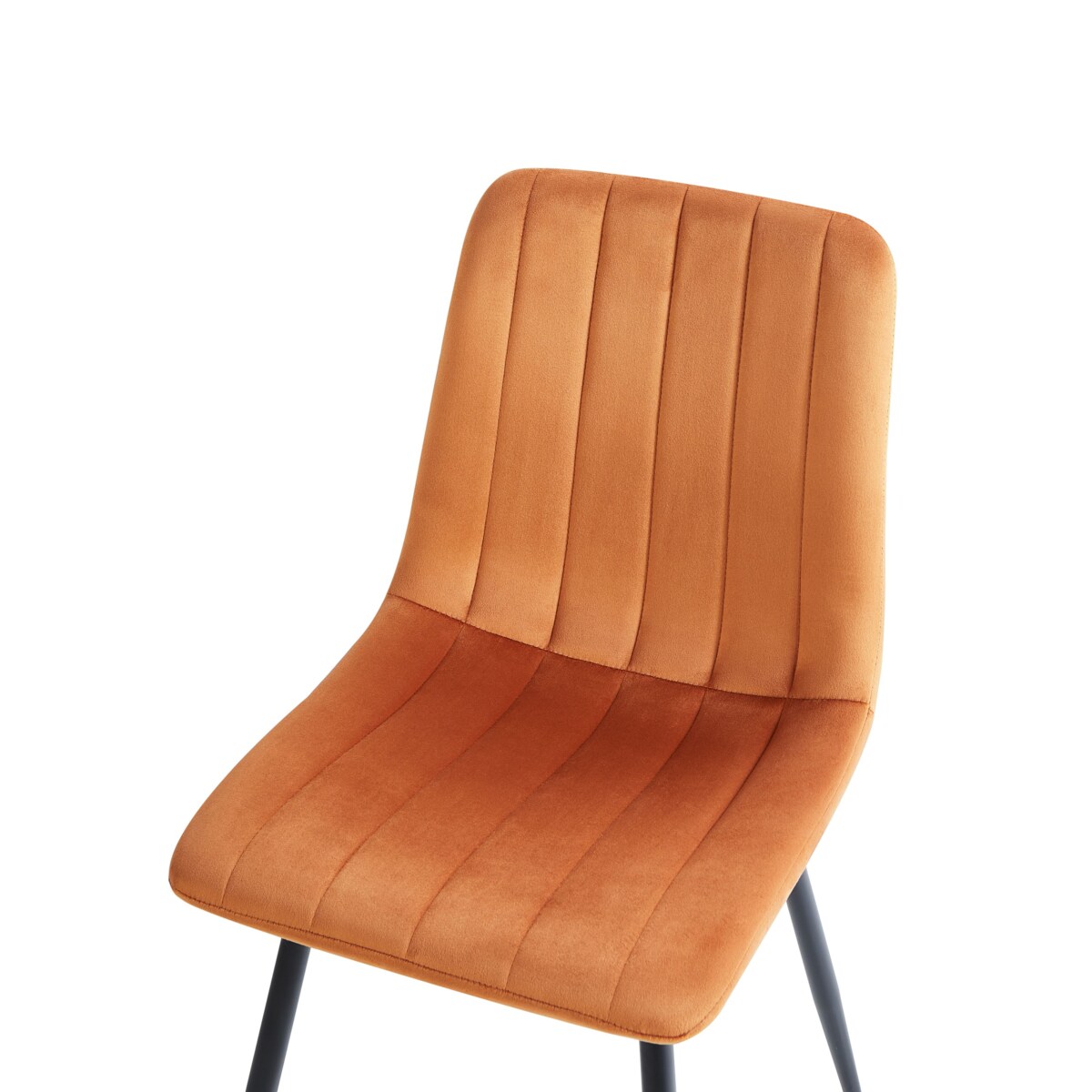 Zestaw 4 krzeseł do jadalni KALISPELL Welur Pomarańczowy