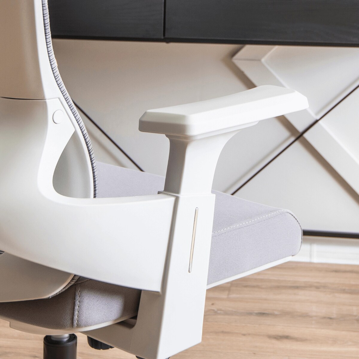 Biurowe Krzesło Obrotowe Ergonomiczne Fotel Tapicerowany Szary CARET 2
