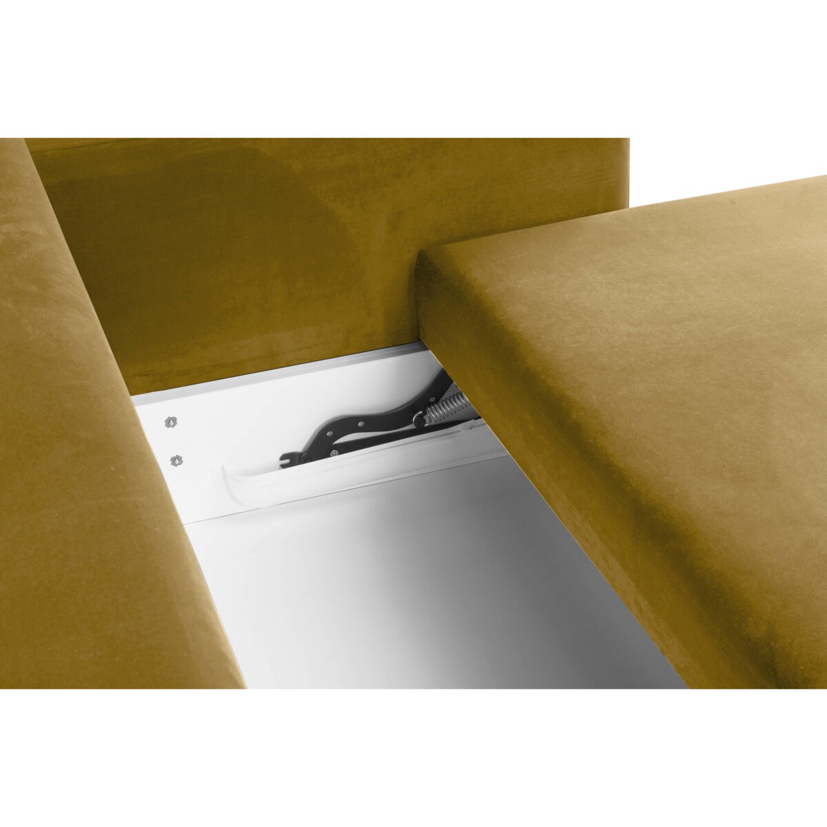 KONSIMO ERISO Sofa 3-osobowa z żółtego aksamitu