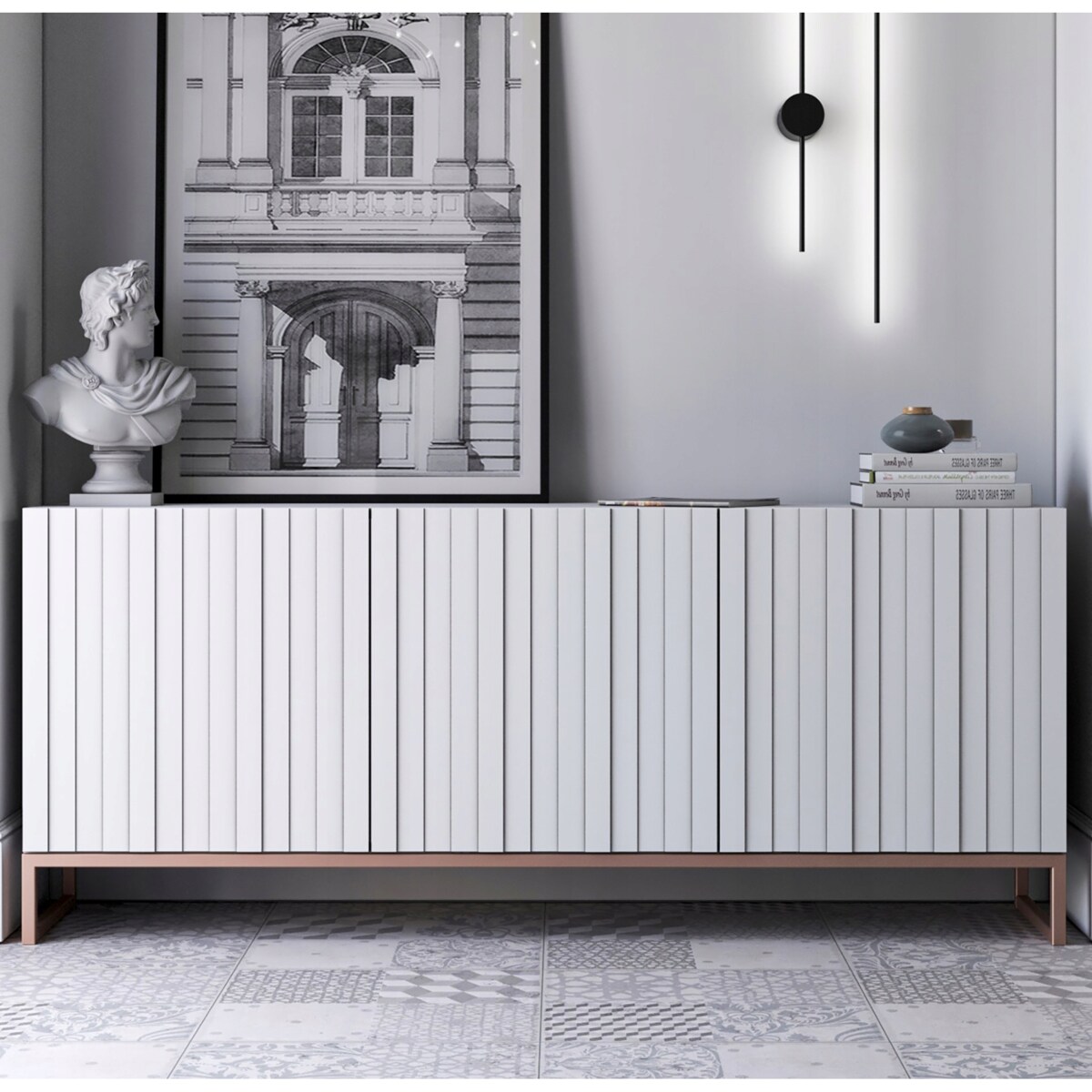 Komoda RTV Glamour Szafka RTV Glamour Biały Mat 168 cm