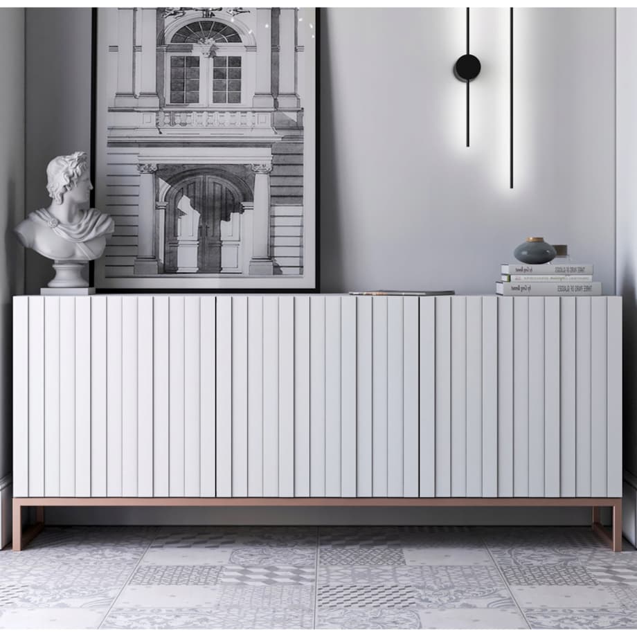 Komoda RTV Glamour Szafka RTV Glamour Biały Mat 168 cm