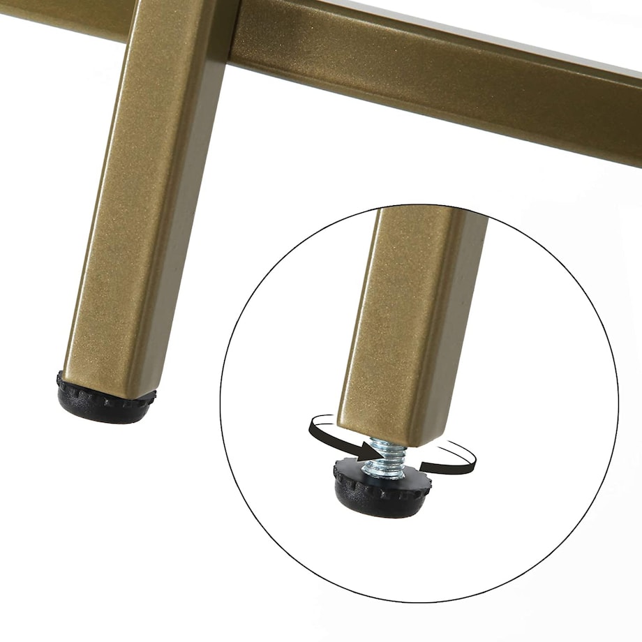 Stolik Szklany 50X55 Cm Złoty, Przezroczysty