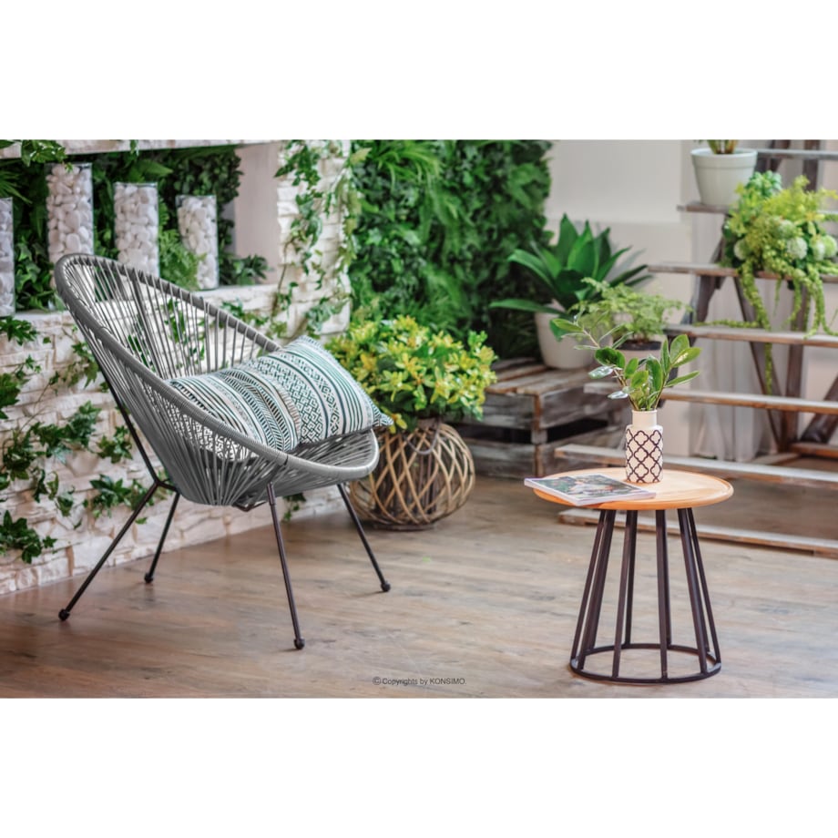 KONSIMO GROSTI Fotel ogrodowy z rattanu Acapulco w kolorze szarym