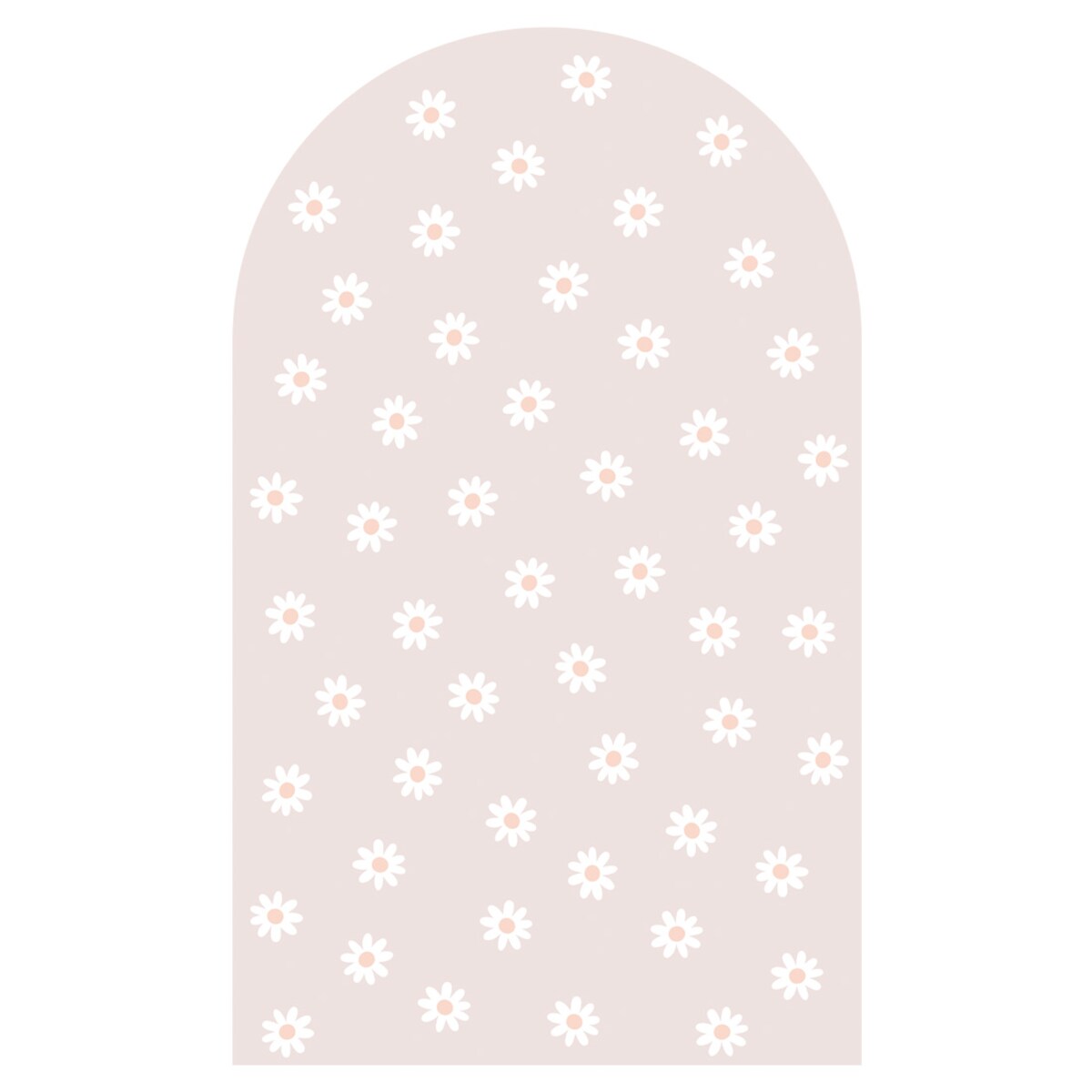 Naklejka na ścianę łuk brudny róż - stokrotki L