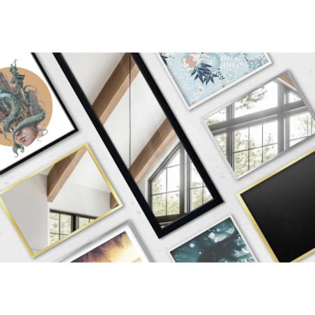 Wysokie lustro stojące w białej ramie, 156x36 cm