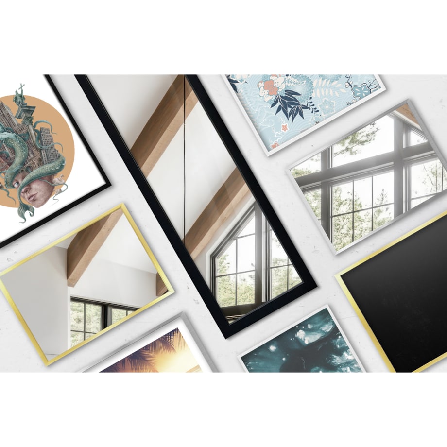 Wysokie lustro stojące w białej ramie, 156x36 cm