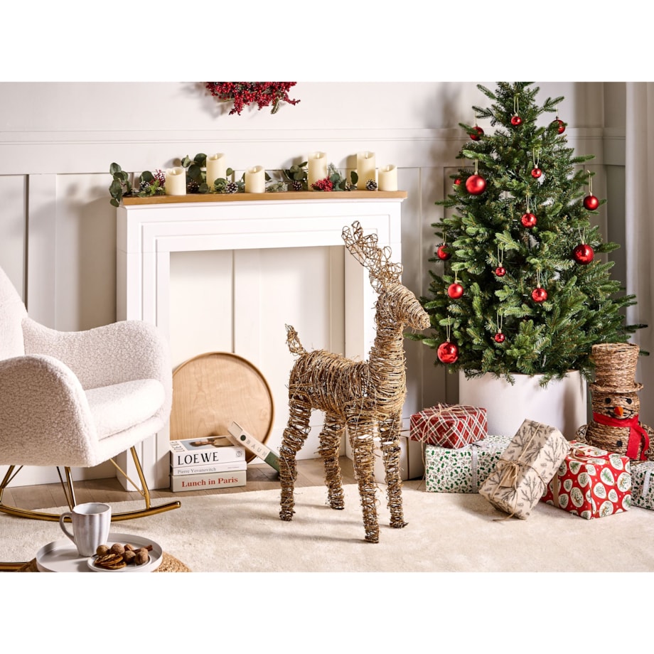 Dekoracja świąteczna LED GRINDAVIK Renifer 97 cm Naturalny