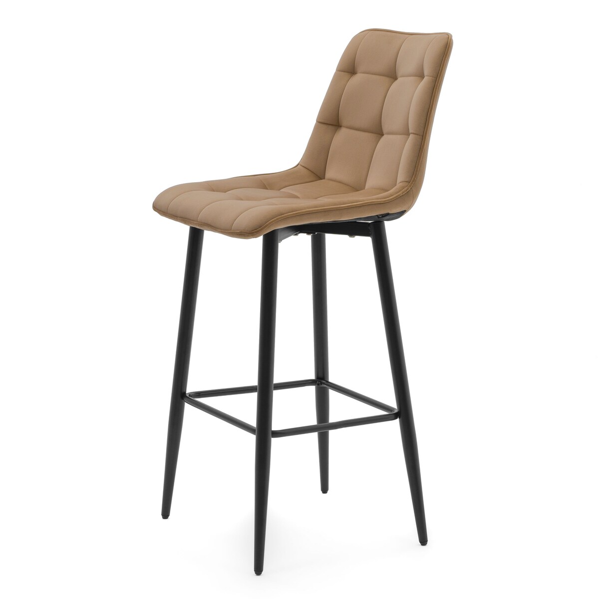 Hoker tapicerowany barowy welurowy CHIC beżowy do salonu jadalni