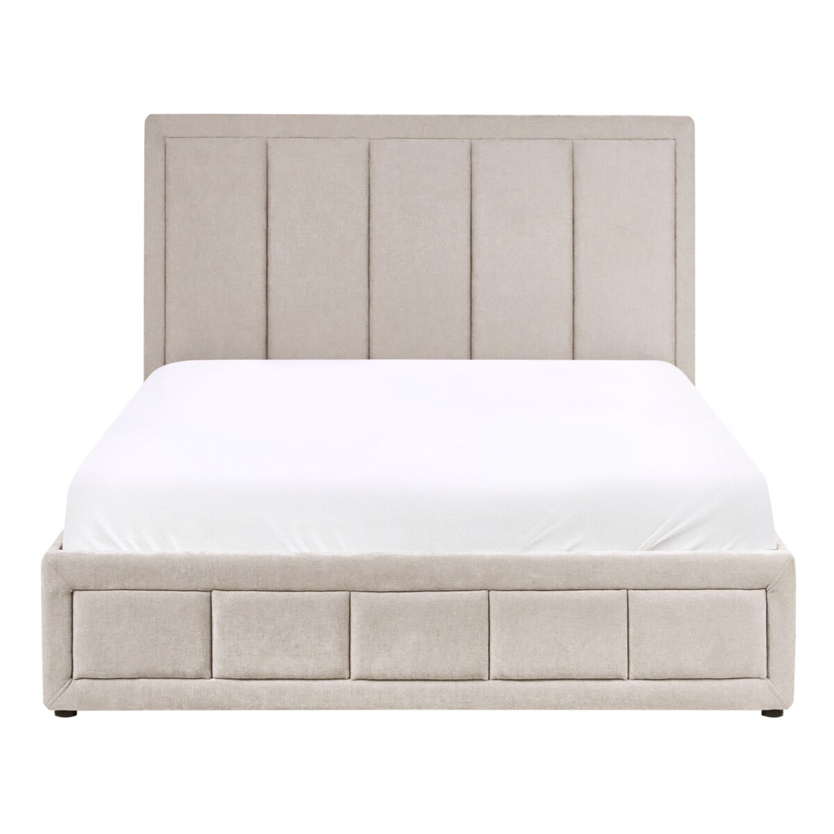 Łóżko z pojemnikiem QUIBERON 140 x 200 cm Beżowoszary