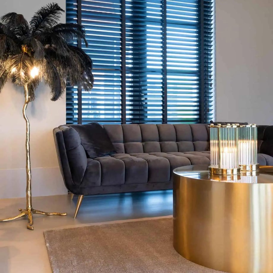 Okrągły kawowy stolik Big 9913 Richmond Interiors walec pokojowy złoty