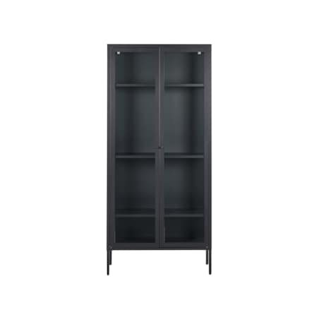 Witryna dwudrzwiowa metalowa czarna HARTY