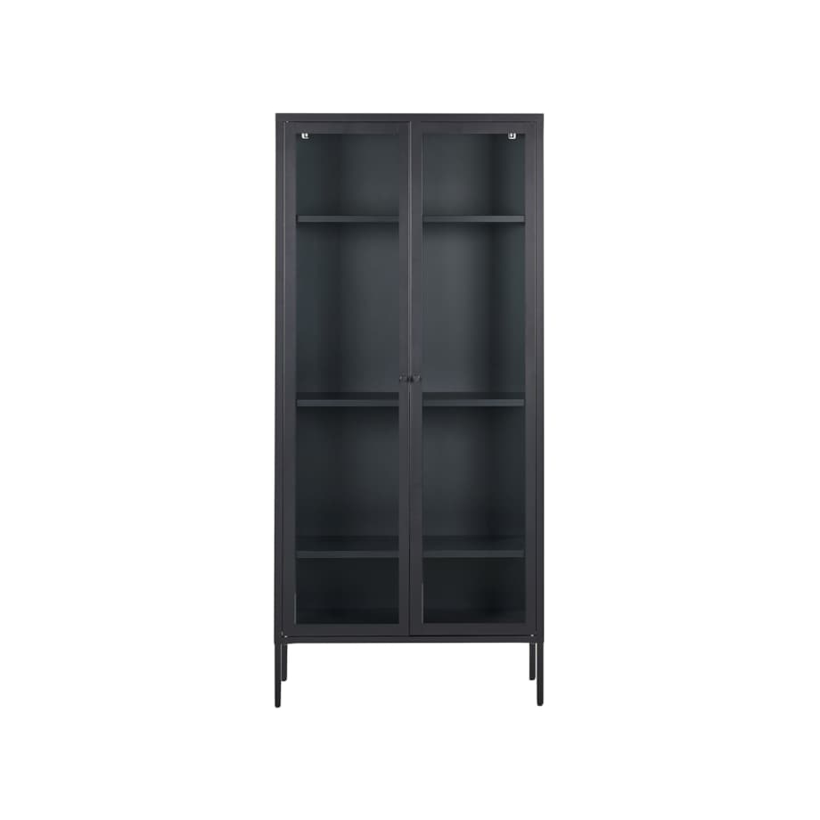 Witryna dwudrzwiowa metalowa czarna HARTY