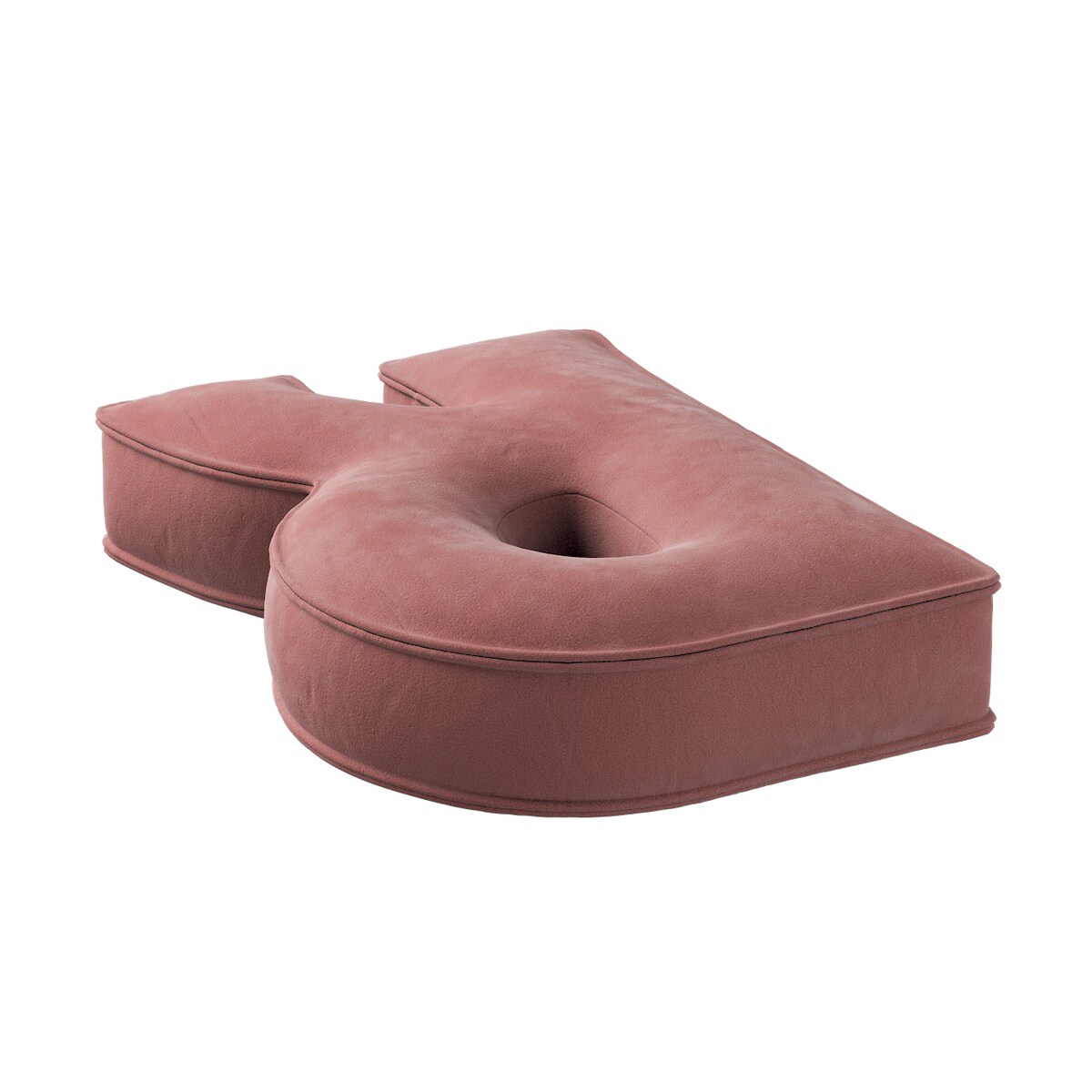 Poduszka literka R, zgaszony koral, 35x40cm, Posh Velvet