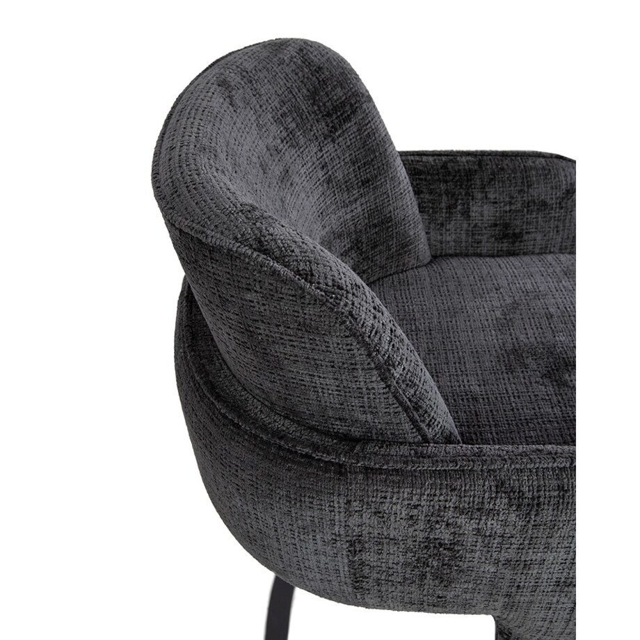 Krzesło tapicerowane BORA czarne