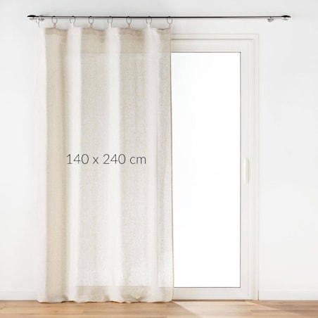 Zasłona na karnisz, z efektem lnu, PAULINE, 140 x 240 cm