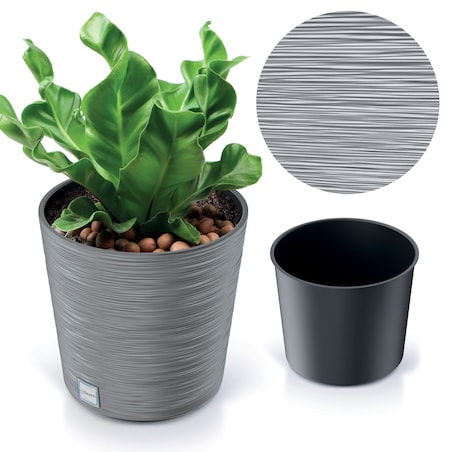 Doniczka Donica Ogrodowa 25 Cm Okrągła Na Taras Do Ogrodu Domu Szary