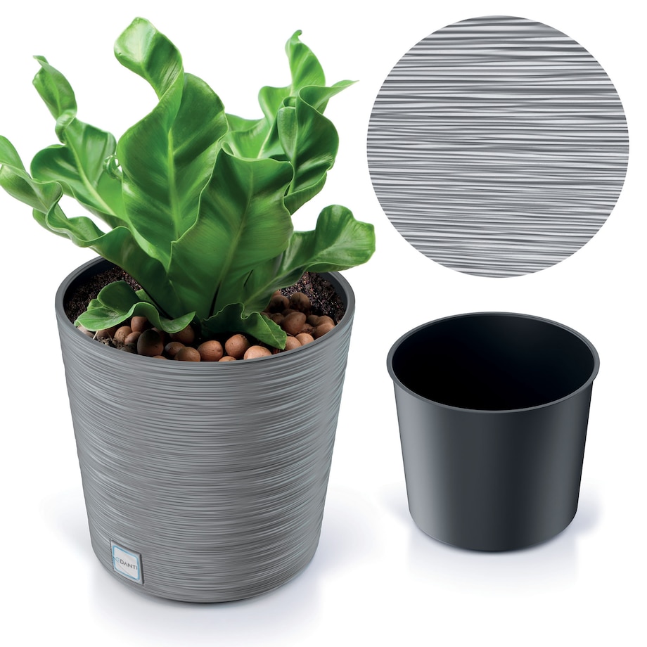 Doniczka Donica Ogrodowa 25 Cm Okrągła Na Taras Do Ogrodu Domu Szary