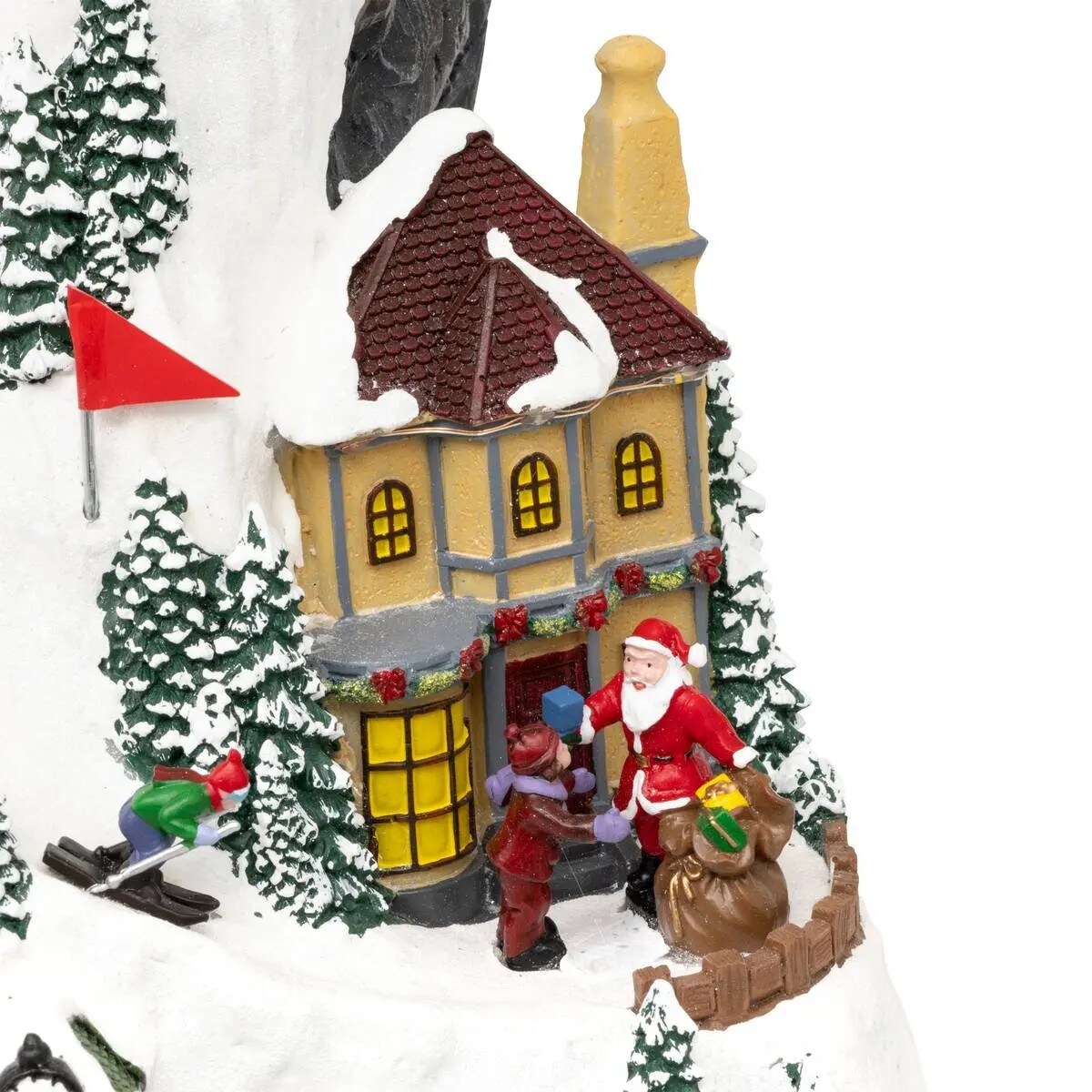 Dekoracja - grająca scenka świąteczna Wioska Zimowa 68x23x17 cm