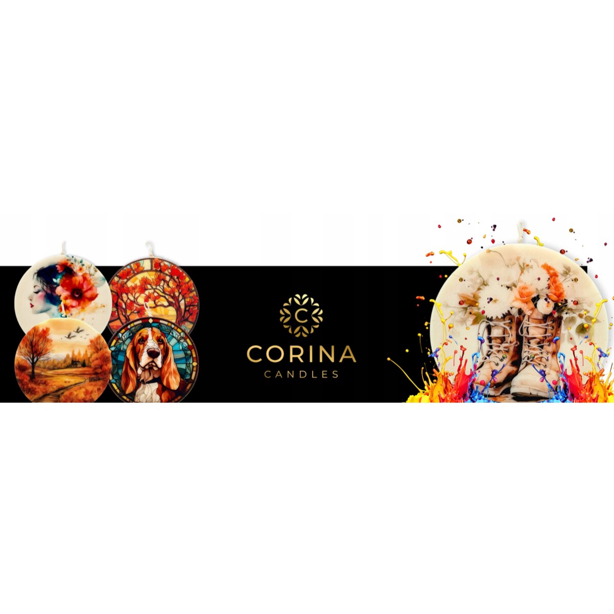 Świeczka Sojowa Prezent na Urodziny Świeca Ozdobna Kwiaty Bezzapachowa EKO